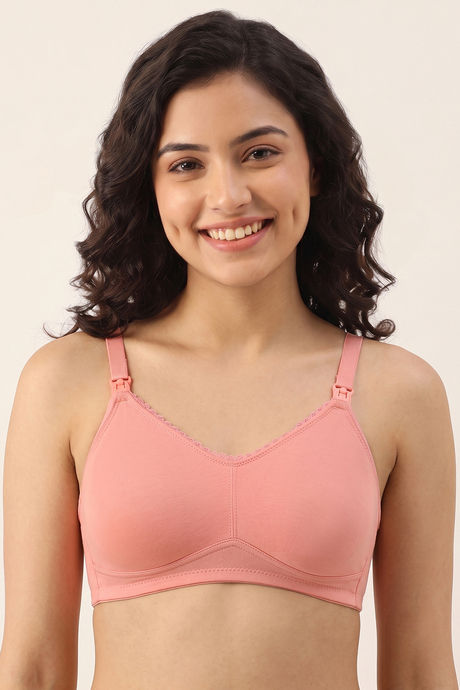 Zivame Double Layered Regular Wired 3/4th Coverage Natural Lift Nursing Bra - Powder Pink — image 2
